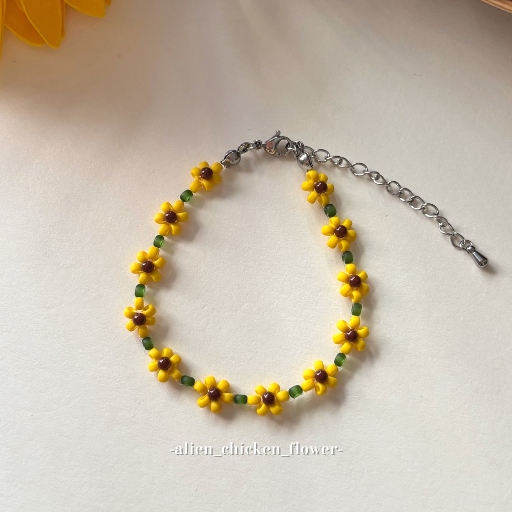 𝓐𝓬𝓯🍿外星家ㄟ串珠手鍊·͜· 🌻喜歡陽光ㄉ向日葵手鏈☀️系列·͜· 手工串珠·͜· 串珠手鏈· 手鍊·͜·-細節圖8