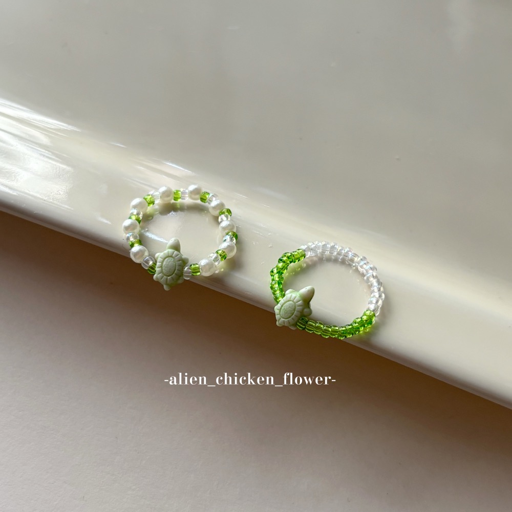 𝓐𝓬𝓯🍿外星家ㄟ串珠戒指·͜· 一定要來看！這個深得我心滴小烏龜戒指🐢· 手工串珠·͜· 串珠戒指·͜· 戒指-細節圖5