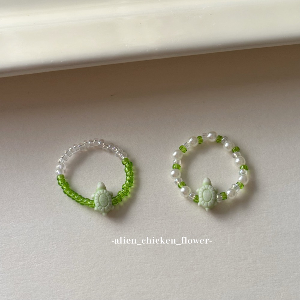 𝓐𝓬𝓯🍿外星家ㄟ串珠戒指·͜· 一定要來看！這個深得我心滴小烏龜戒指🐢· 手工串珠·͜· 串珠戒指·͜· 戒指-細節圖6