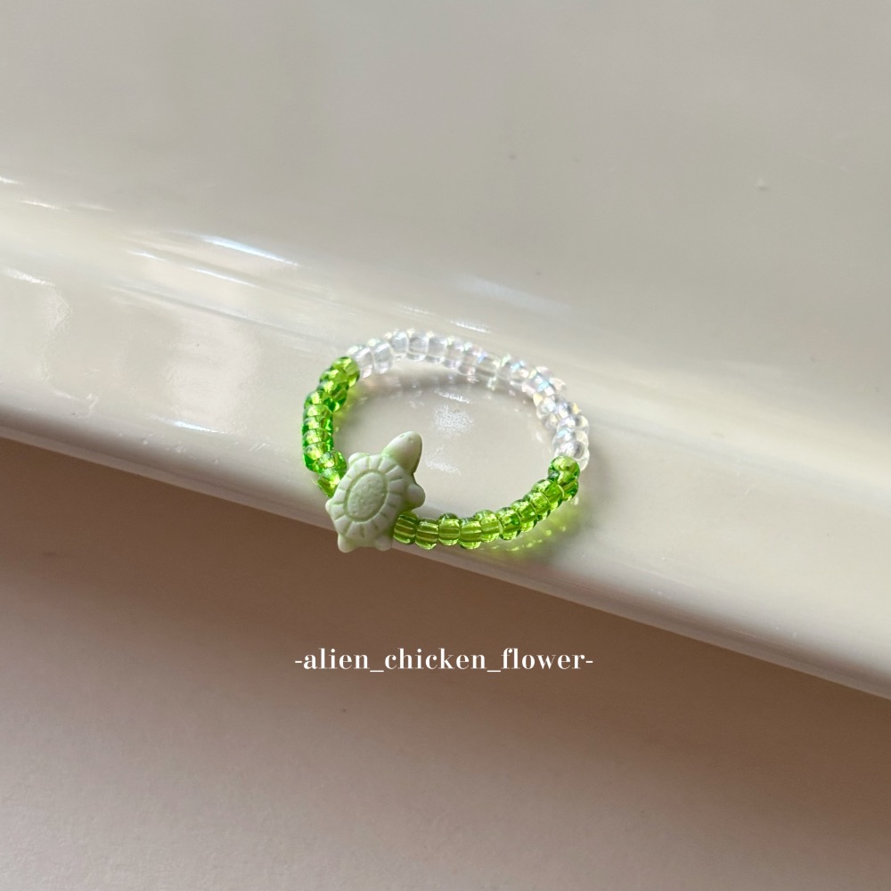 𝓐𝓬𝓯🍿外星家ㄟ串珠戒指·͜· 一定要來看！這個深得我心滴小烏龜戒指🐢· 手工串珠·͜· 串珠戒指·͜· 戒指-規格圖8