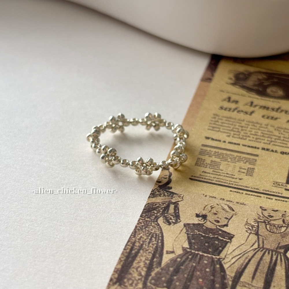 𝓐𝓬𝓯🍿外星家ㄟ串珠戒指·͜·✨🤍人見人愛！金色銀色花朵戒指系列🤎✨·͜· 手工串珠·͜· 串珠戒指·͜·-規格圖11