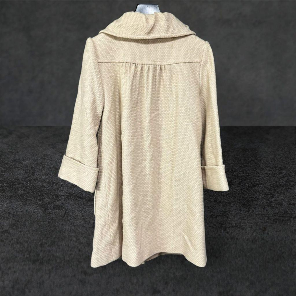 二手 COSSE 卡其 九成新 100%羊毛呢厚實七分袖保暖 外套 大衣 VA1012﹝凡賽蘇﹞-細節圖4