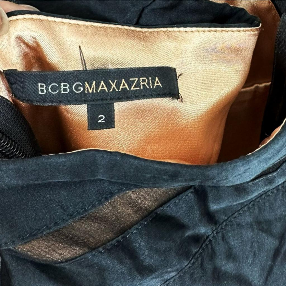 二手 BCBG 黑色真絲綁帶繞頸透色微彈 無袖 洋裝 VA804 ﹝凡賽蘇﹞-細節圖5