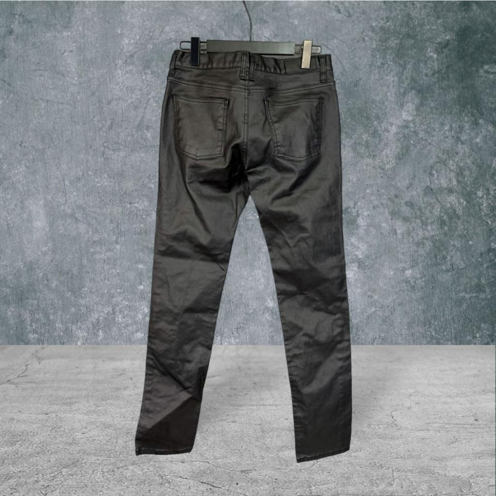 二手 SALT AVENUE 韓國製 九成新 霧面彈性皮革顯瘦小腳直筒 長褲 VA727﹝凡賽蘇﹞-細節圖3