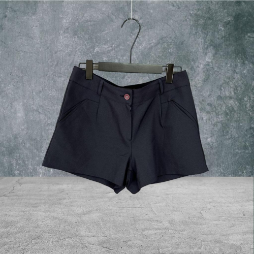 二手 SSUNNY 韓國製 黑 彈性西裝布兩側口袋 短褲 VA708﹝凡賽蘇﹞
