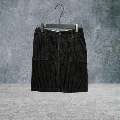 二手 MK KLEIN+ 香港製 黑 直紋彈性絨布包臀窄裙 短裙 VA614 ﹝凡賽蘇﹞
