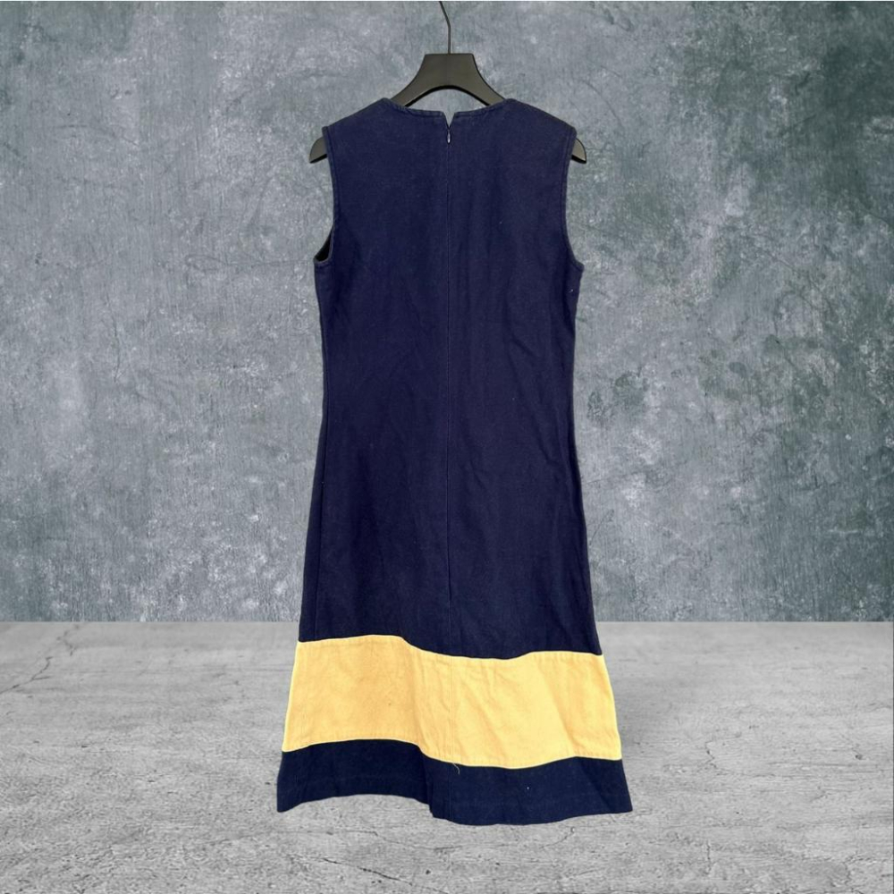 二手 SCOOP&CO. 藍色 牛津布拼色裙擺 硬挺有型顯瘦 無袖洋裝 VA426 ﹝凡賽蘇﹞-細節圖4