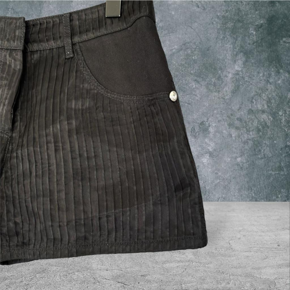 二手 PESARO 黑色 萊卡拼接雪紡紗壓紋低腰 短褲 VA422 ﹝凡賽蘇﹞-細節圖2