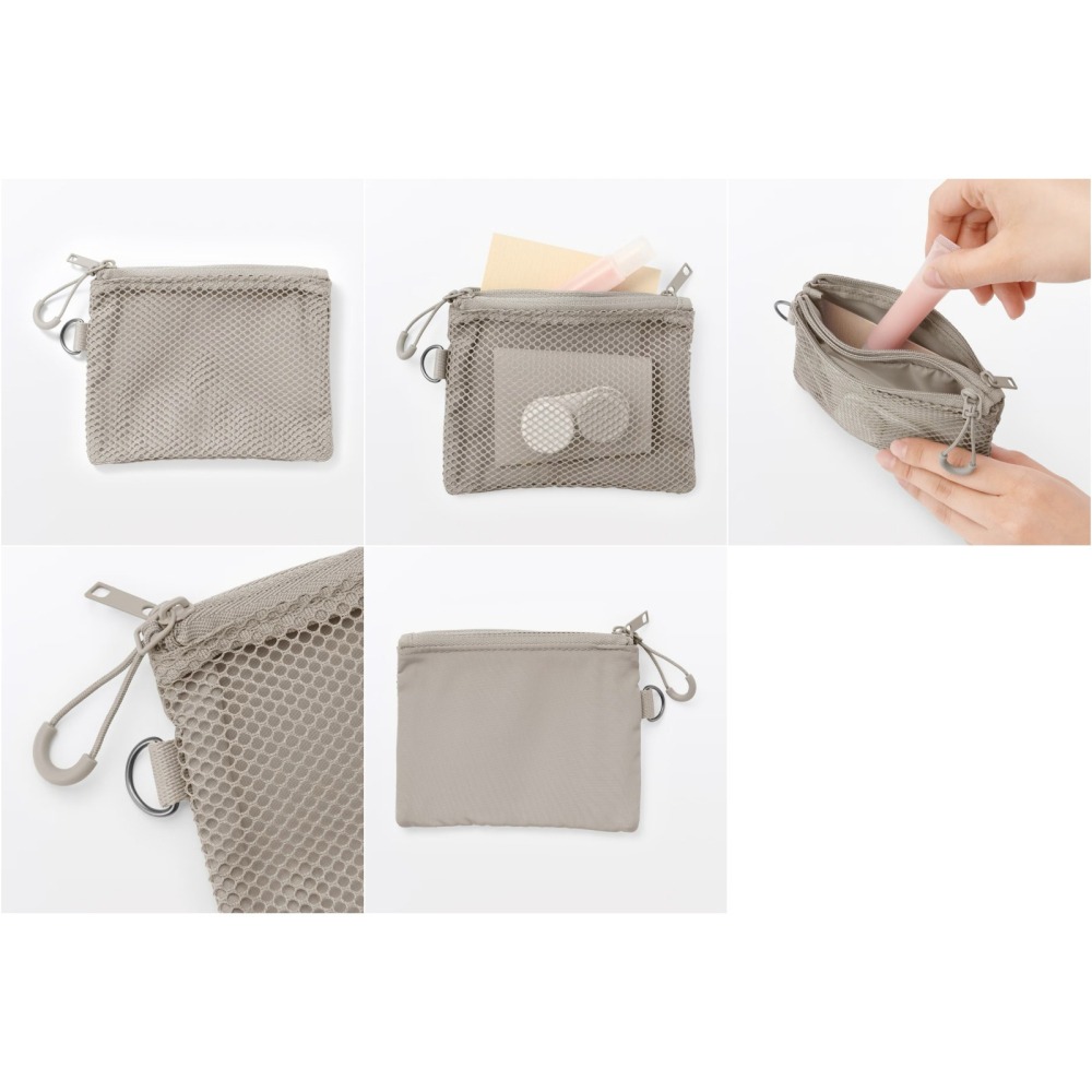 【預購】日本 MUJI 無印良品 聚酯纖維雙拉鍊袋-細節圖3