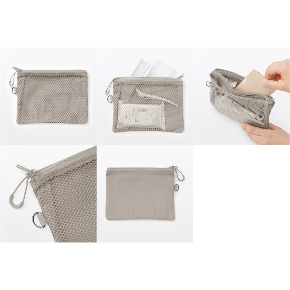 【預購】日本 MUJI 無印良品 聚酯纖維雙拉鍊袋-細節圖4