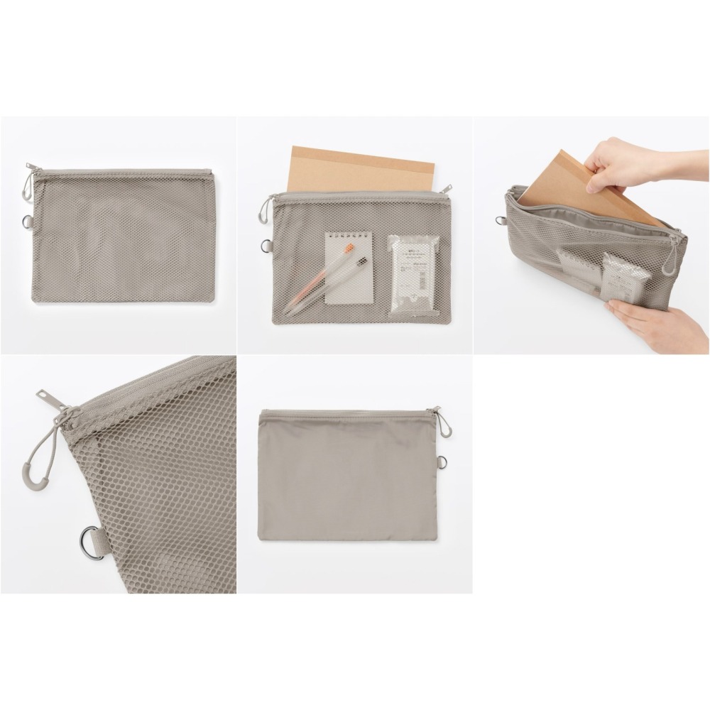 【預購】日本 MUJI 無印良品 聚酯纖維雙拉鍊袋-細節圖5