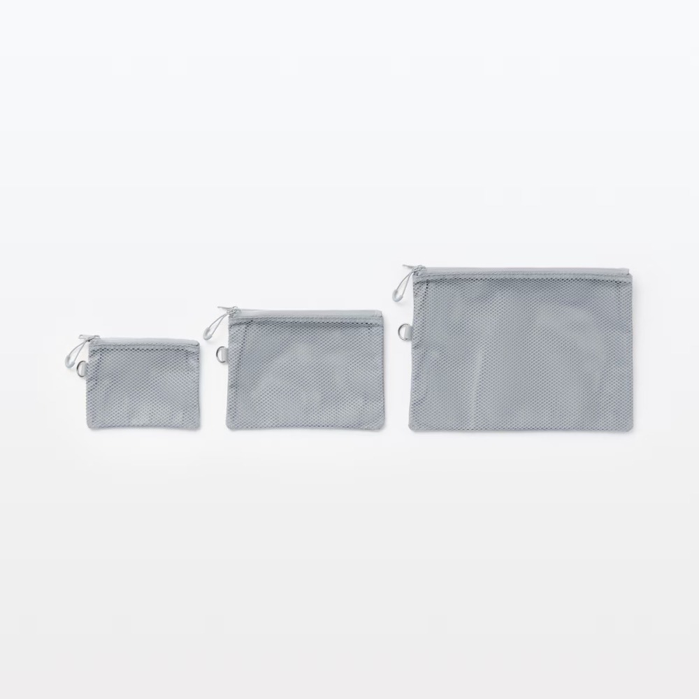 【預購】日本 MUJI 無印良品 聚酯纖維雙拉鍊袋-細節圖9