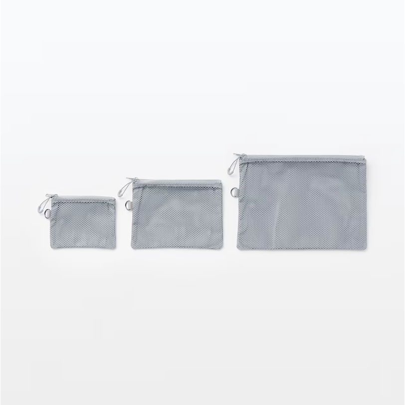 【預購】日本 MUJI 無印良品 聚酯纖維雙拉鍊袋-規格圖11
