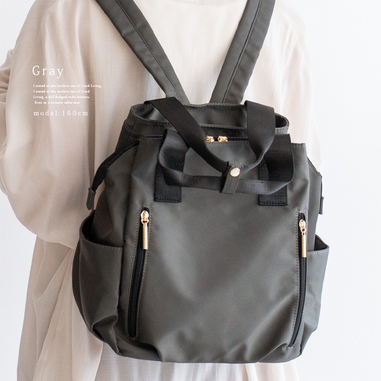 【預購】日本 aroco 多口袋尼龍背包-細節圖4