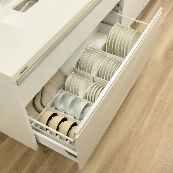 【預購】日本製 Richell 利其爾 TOTONO 廚房抽屜分類盒 可串連餐盤收納架（白色新款）-細節圖2