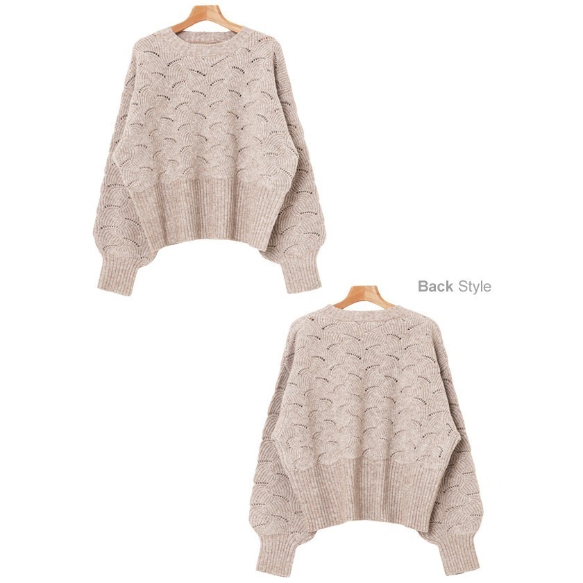 【預購】日本 Alma Design 鏤空針織長袖上衣 秋冬-細節圖10