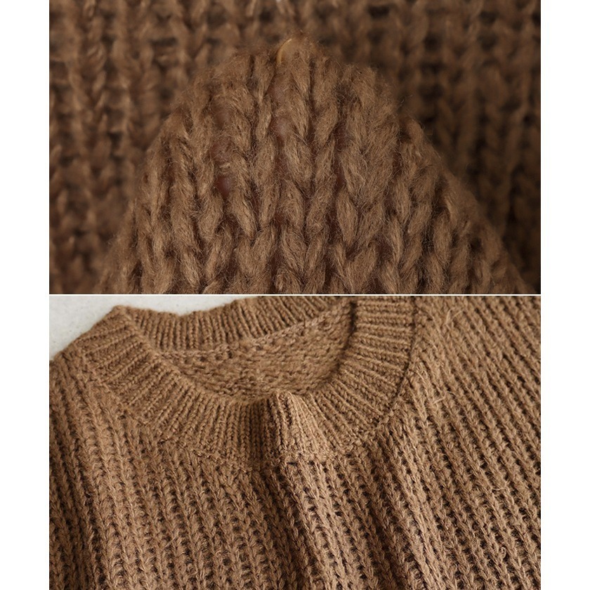 【預購】日本 Alma Design 仿馬海毛短版透視感針織上衣-細節圖10