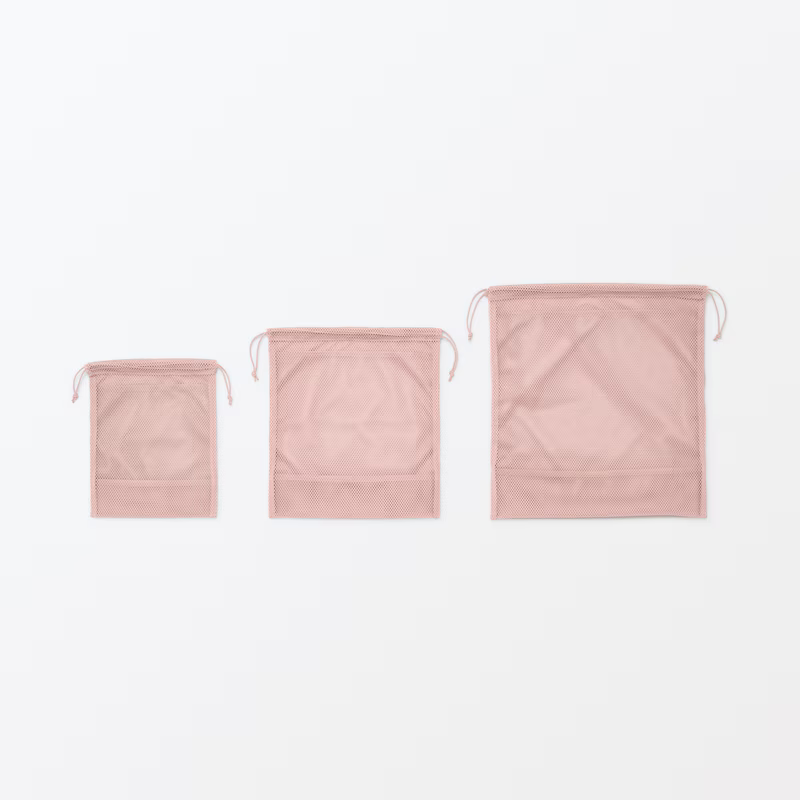 【預購】日本 MUJI 無印良品 雙層聚酯網布束口袋-規格圖10