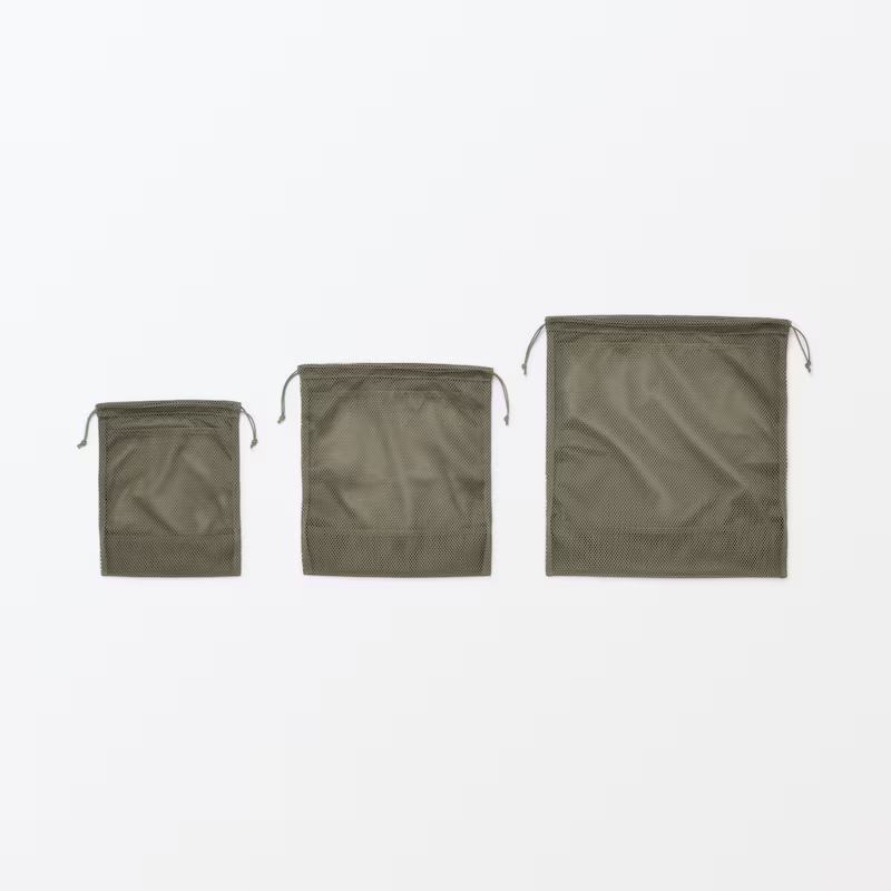【預購】日本 MUJI 無印良品 雙層聚酯網布束口袋-規格圖10