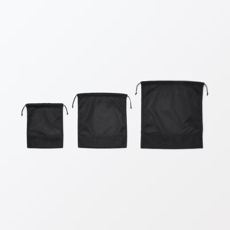 【預購】日本 MUJI 無印良品 雙層聚酯網布束口袋-規格圖10