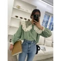 正韓 翻領兩件式蕾絲刺繡襯衫上衣 現貨 快速出貨 韓國東大門 149.9store-規格圖9