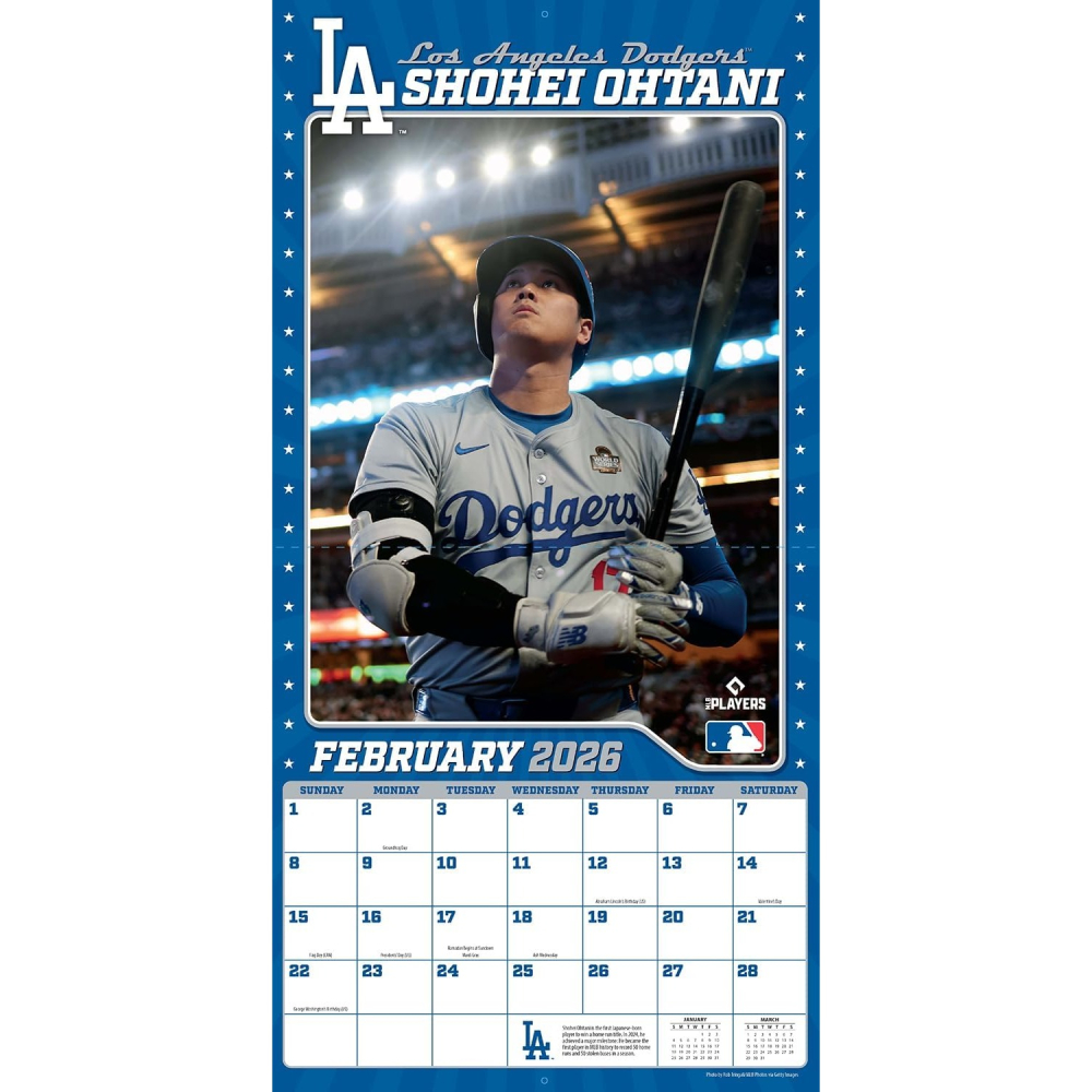 26年最新⭐大谷翔平2026年曆 掛曆 桌曆 萬年曆 MLB 道奇 交換禮物 官方年曆 洛杉磯道-細節圖2