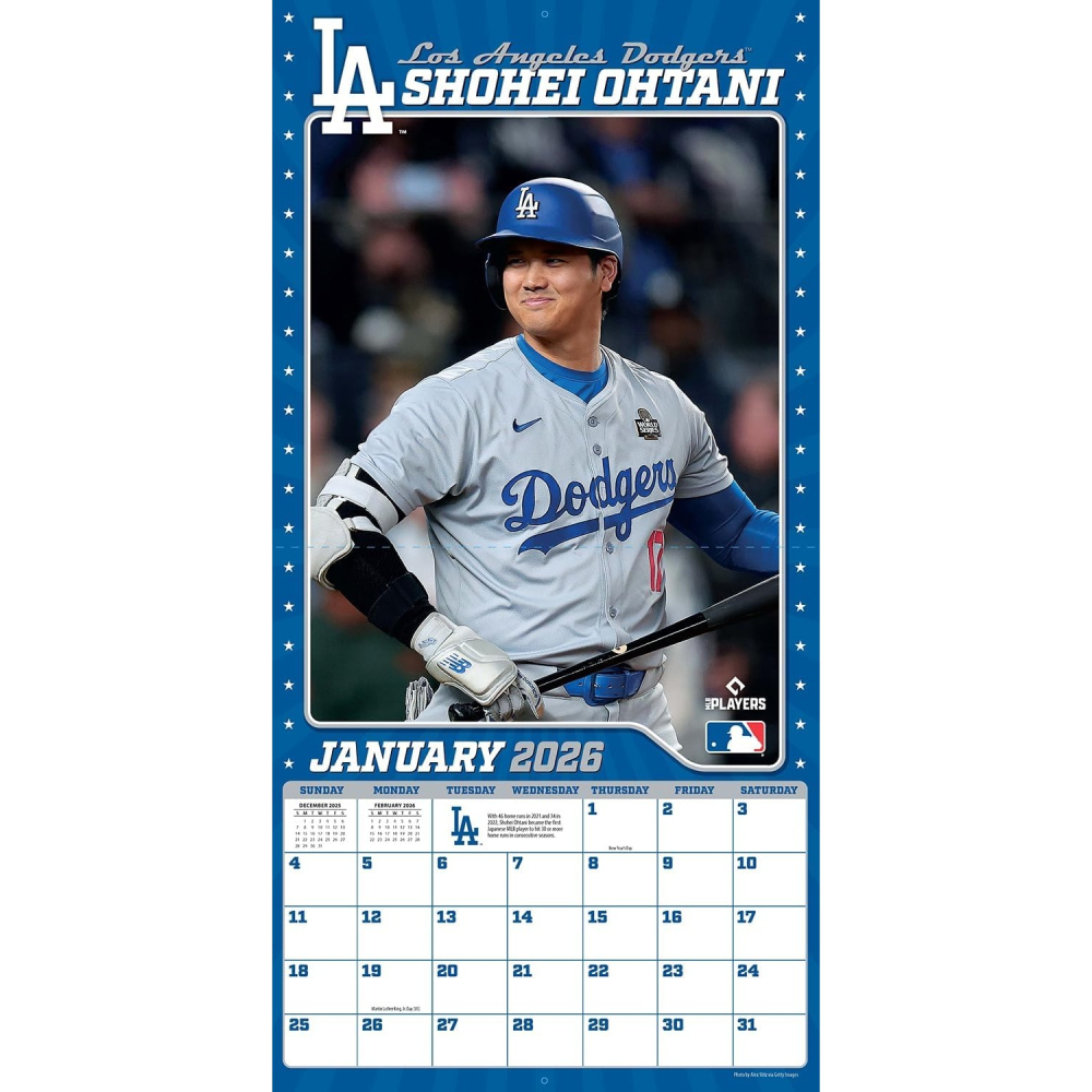 26年最新⭐大谷翔平2026年曆 掛曆 桌曆 萬年曆 MLB 道奇 交換禮物 官方年曆 洛杉磯道-細節圖3