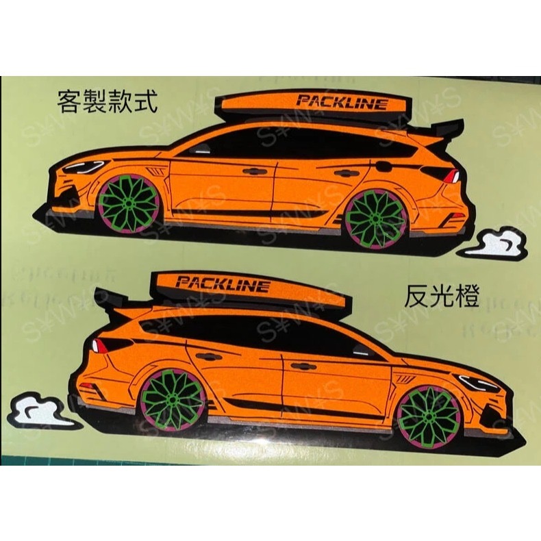 防水貼紙 focus st ST Wagon mk4 WAGON 福特 FOCUS旅行車反光貼 客製 後擋貼 車身車窗貼-細節圖2