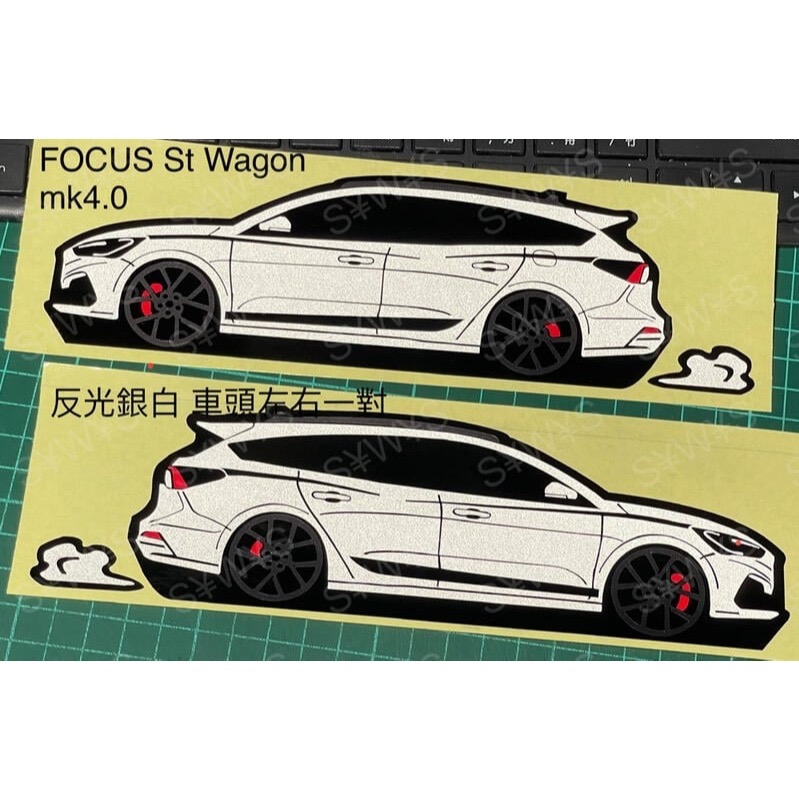 防水貼紙 focus st ST Wagon mk4 WAGON 福特 FOCUS旅行車反光貼 客製 後擋貼 車身車窗貼-細節圖3