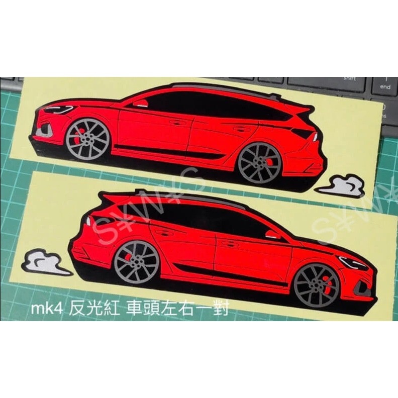 防水貼紙 focus st ST Wagon mk4 WAGON 福特 FOCUS旅行車反光貼 客製 後擋貼 車身車窗貼-細節圖5