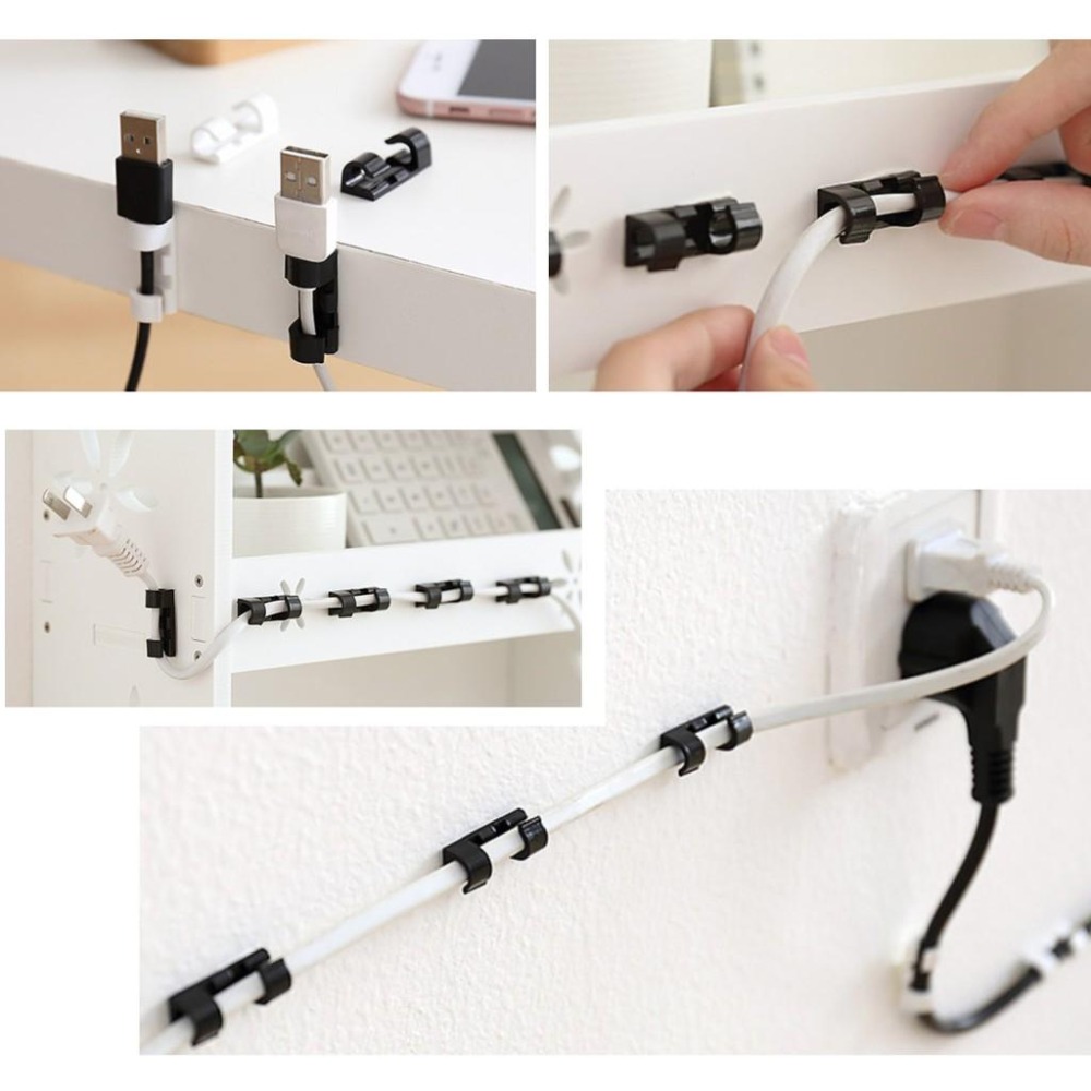 2卡40入 整線扣 線材理線器 附3M雙面膠 配線器 理線夾 線路固定 整理座 固線器 固定器 固線夾集線器 電線收納器-細節圖2