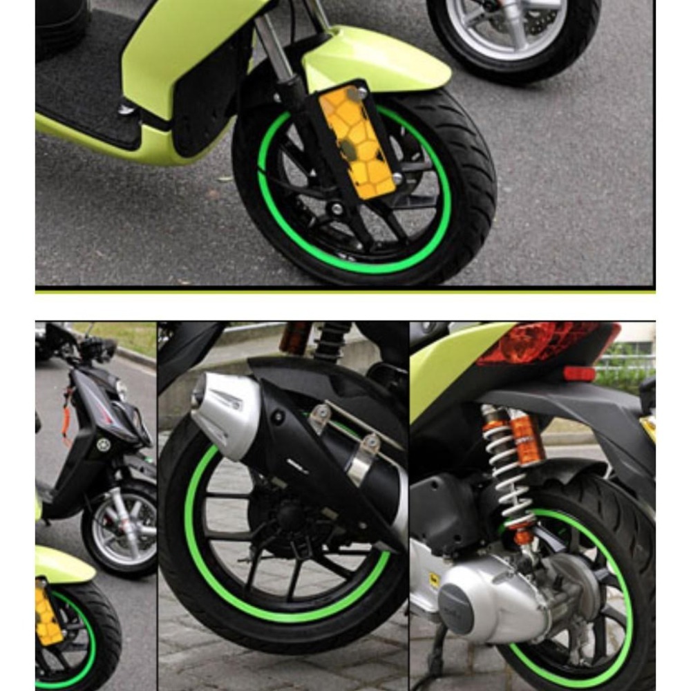 防水 貼紙 輪框貼 滿圈款 輪圈貼 反光貼 10-12-16-18吋 0.8cm寬 重機貼 機車貼 警示安全貼 裝飾貼-細節圖7