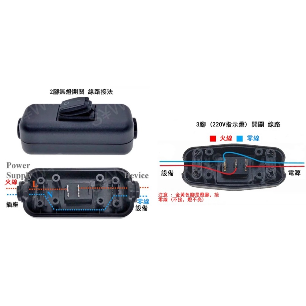 通用IP65 防水開關3P 6A 220V /10A 110V 線上中途開關 單切開關 綠燈 船型開關 改裝開關電源開關-細節圖3