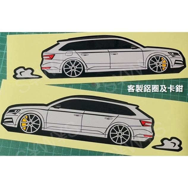 skoda 防水貼紙 superb combi sedan sportline mk3 3.5 反光貼 客製車身車窗貼-細節圖2