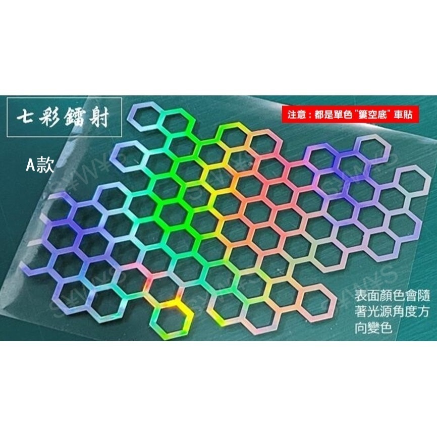 防水貼紙 蜂巢 網格圖樣 蜂槽 燈殼貼紙 單色簍空底 車貼 反光貼 裝飾 保桿貼 車窗貼 車燈貼 後擋貼 刮痕遮蔽 彩貼-細節圖3