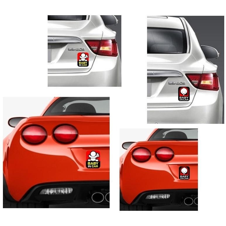 防水 貼紙 baby in car 可愛車貼 車尾貼 反光貼 後擋貼 車身貼紙 車貼 擋風玻璃貼 客製車貼-細節圖3