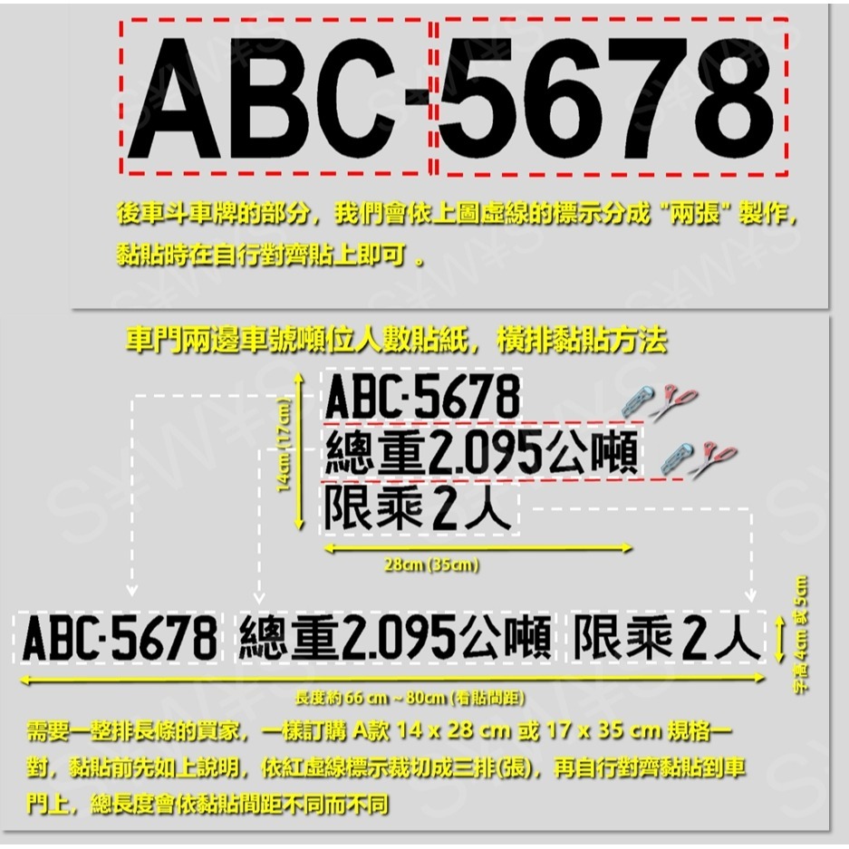 防水 驗車 貼紙 車門兩側 後車斗 簍空底 監理站驗車 計程車後擋車牌貼 小型車 小貨車 大貨車 驗車車牌 營業車 車貼-細節圖5