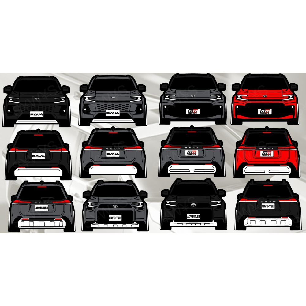 防水 貼紙 RAV4 6代 26年 toyota adventure gr sport 反光貼 後擋貼 車身貼 車貼-細節圖6