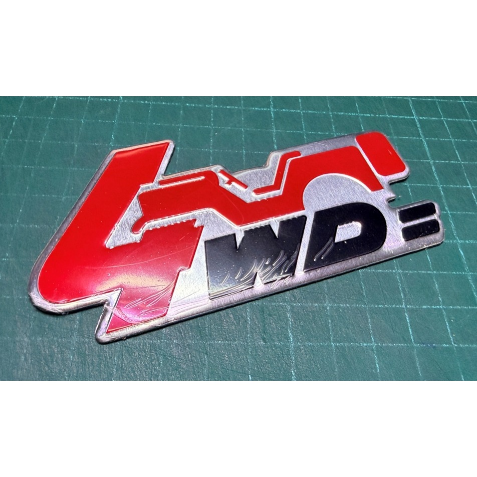 防水 3D立體鋁牌貼 4WD 四輪驅動 有背膠 貼紙 車貼 鋁材質 車身貼 車尾版金貼 後擋貼-細節圖2