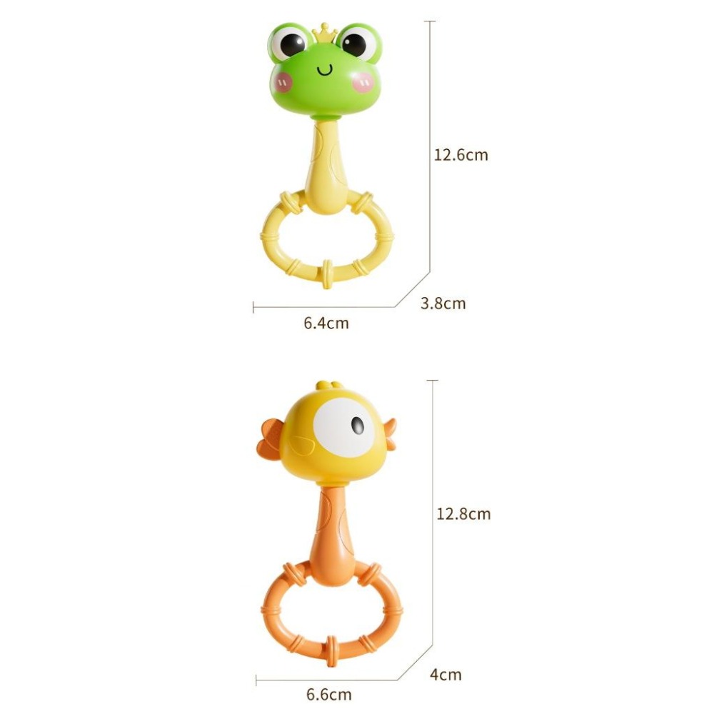 【小資特】小沙錘 青蛙沙錘 萌鴨沙錘 嬰兒早教玩具 兒童小搖鈴 新生兒寶寶抓握訓練 可啃咬水煮鈴-細節圖5