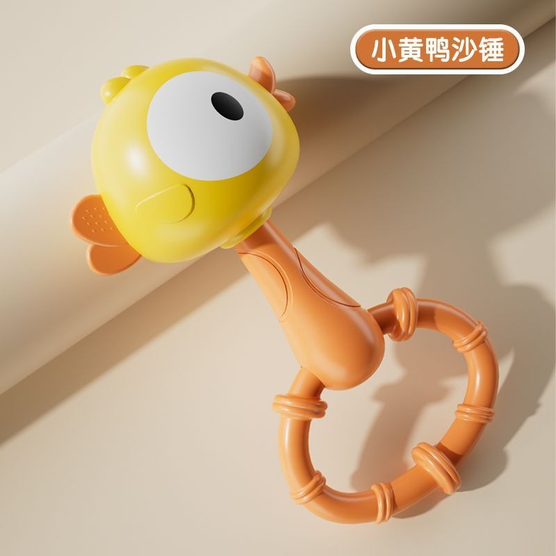 【小資特】小沙錘 青蛙沙錘 萌鴨沙錘 嬰兒早教玩具 兒童小搖鈴 新生兒寶寶抓握訓練 可啃咬水煮鈴-規格圖8