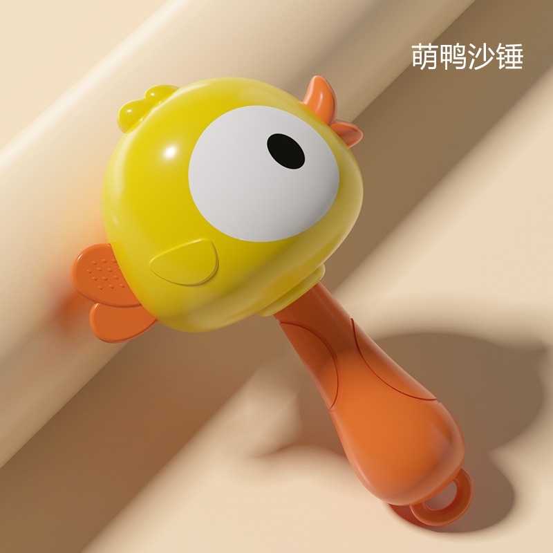 【小資特】小沙錘 青蛙沙錘 萌鴨沙錘 嬰兒早教玩具 兒童小搖鈴 新生兒寶寶抓握訓練 可啃咬水煮鈴-規格圖8