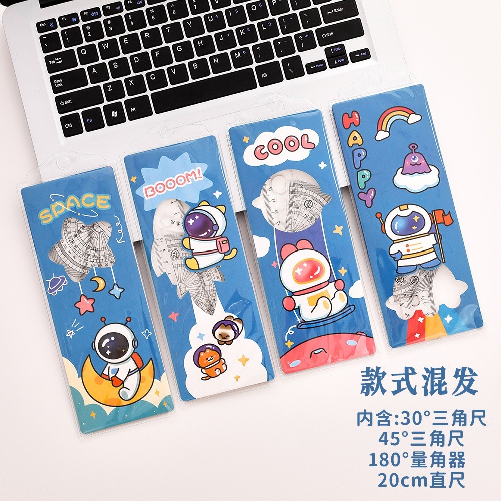 【小資特】四件套組 三角尺 20cm尺 直尺 三角板 180度量角器 等腰三角尺 直角三角尺 文具 學校用 送禮-規格圖6
