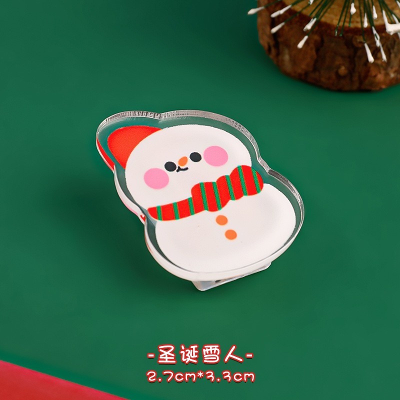 【小資特】聖誕壓克力夾子 零食封口夾 留言便簽夾 聖誕節禮物 裝飾夾 資料夾 文具-規格圖7