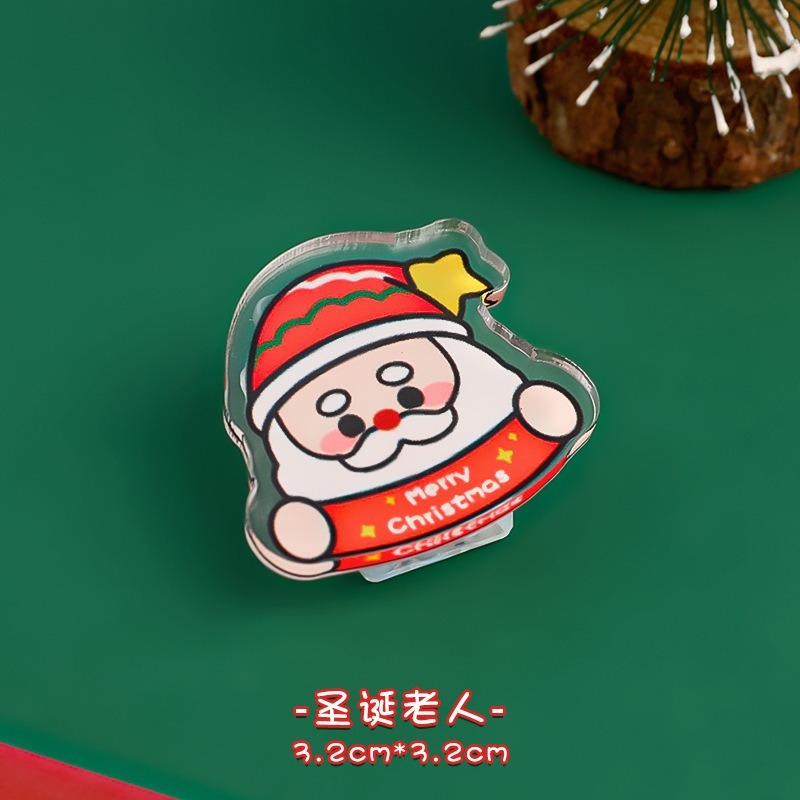 【小資特】聖誕壓克力夾子 零食封口夾 留言便簽夾 聖誕節禮物 裝飾夾 資料夾 文具-規格圖7