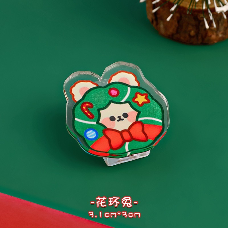 【小資特】聖誕壓克力夾子 零食封口夾 留言便簽夾 聖誕節禮物 裝飾夾 資料夾 文具-規格圖7