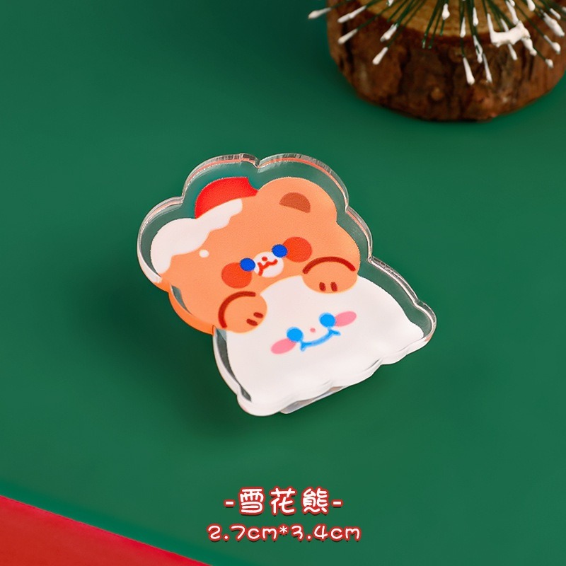 【小資特】聖誕壓克力夾子 零食封口夾 留言便簽夾 聖誕節禮物 裝飾夾 資料夾 文具-規格圖7