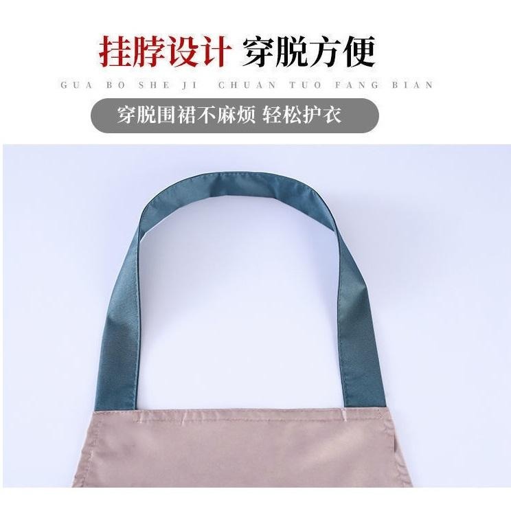 【小資特】 防水擦手圍裙 圍裙 防水圍裙 擦手圍裙 大口袋圍裙 防水防油 可擦手圍裙 花環兔 廚房-細節圖4