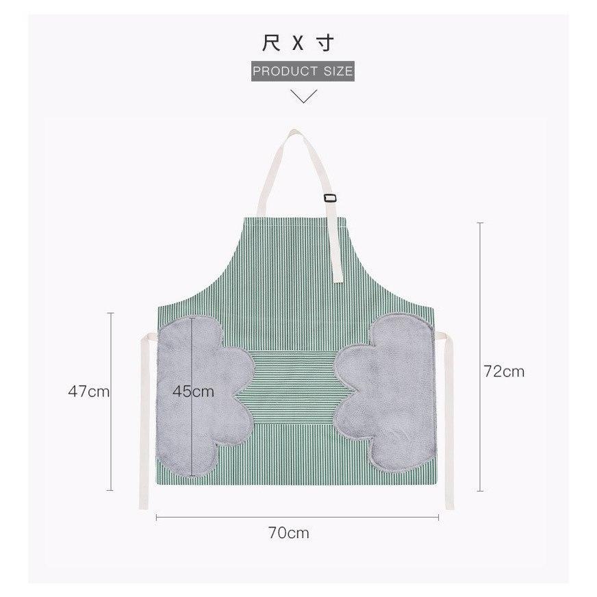【小資特】 防水擦手圍裙 圍裙 防水圍裙 擦手圍裙 大口袋圍裙 防水防油 可擦手圍裙 花環兔 廚房-細節圖9