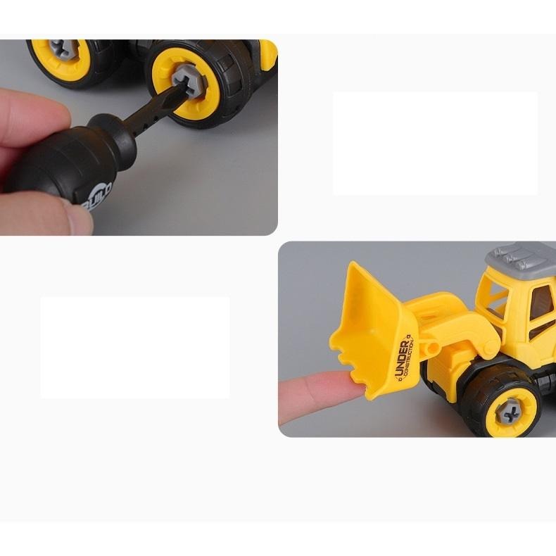 【小資特】DIY益智 兒童拆裝玩具 拆裝工程車 大號模型玩具車 組裝消防車 環衛車 警車 兒童益智玩具 汽車零件組裝-細節圖2